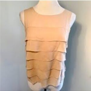 Moda international delicate frilly top Sz medium M nude color balletcore y2k 90s